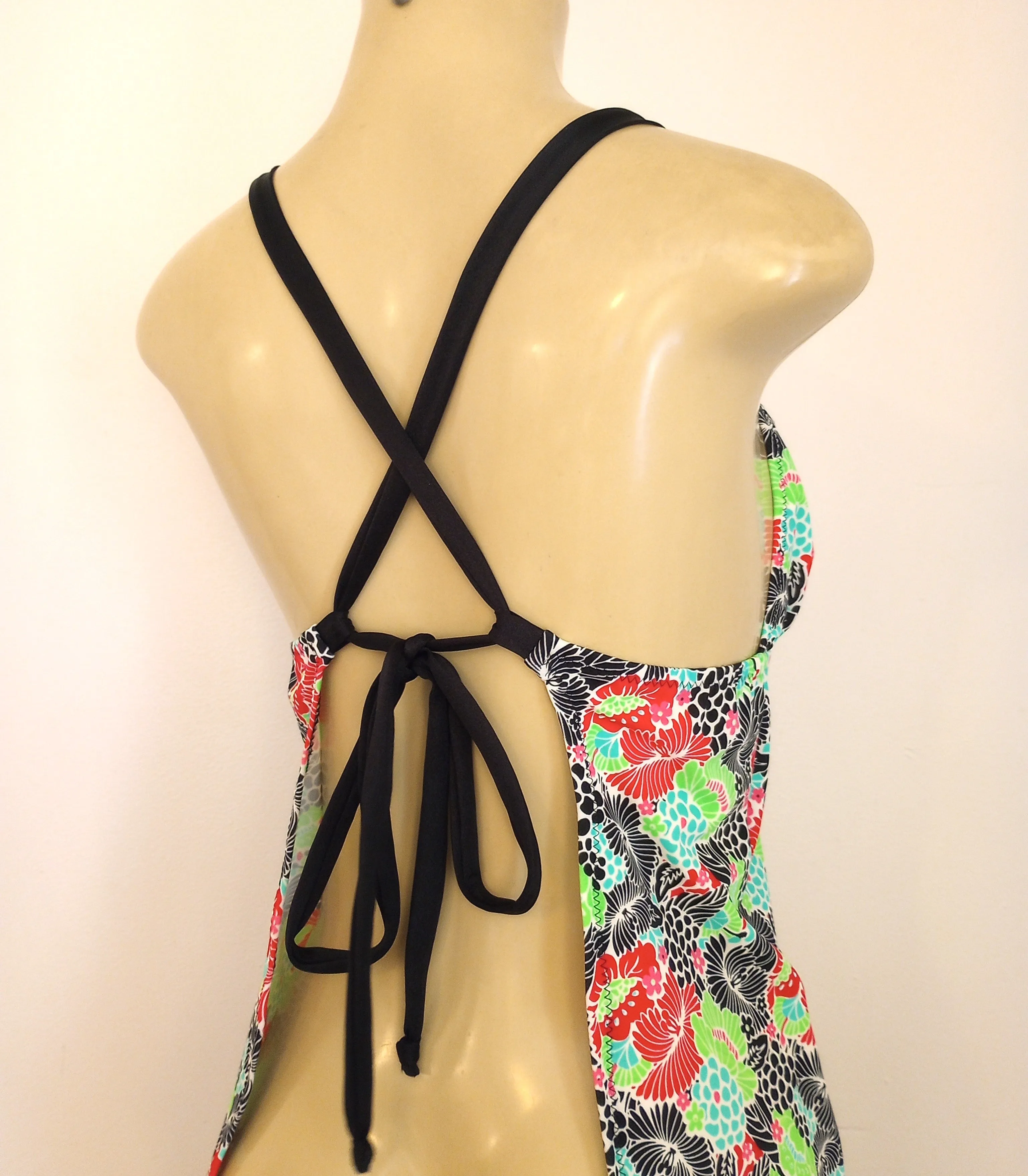 Tankini Tops Tie Apron Crossover Back