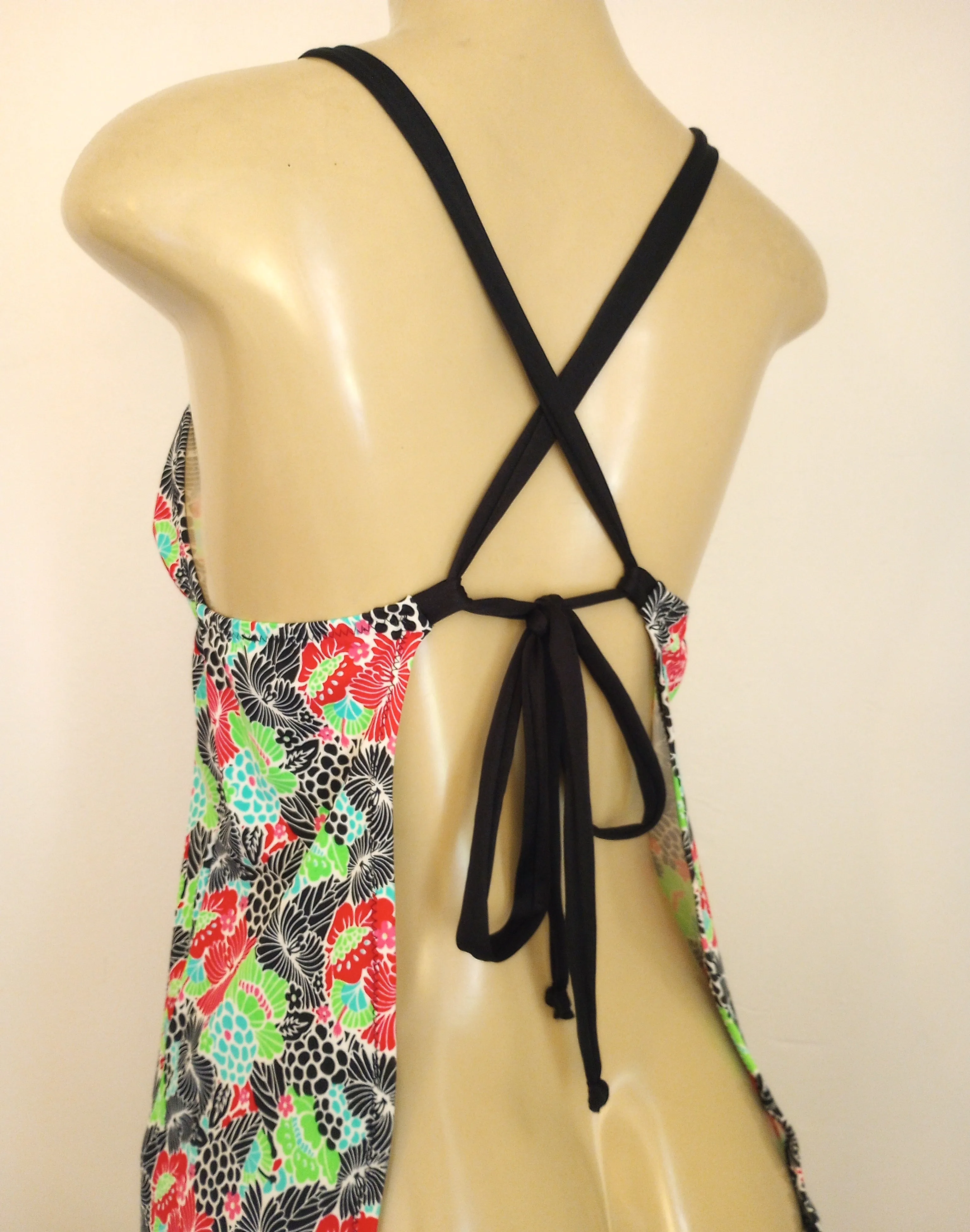 Tankini Tops Tie Apron Crossover Back