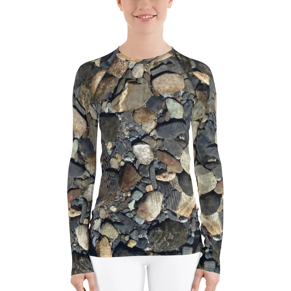 The EARTH LOVE Collection - "Rock Renaissance" Design Luxurious Women's Rash Guard, Sun Protective Clothing, Sports & Fitness Clothing