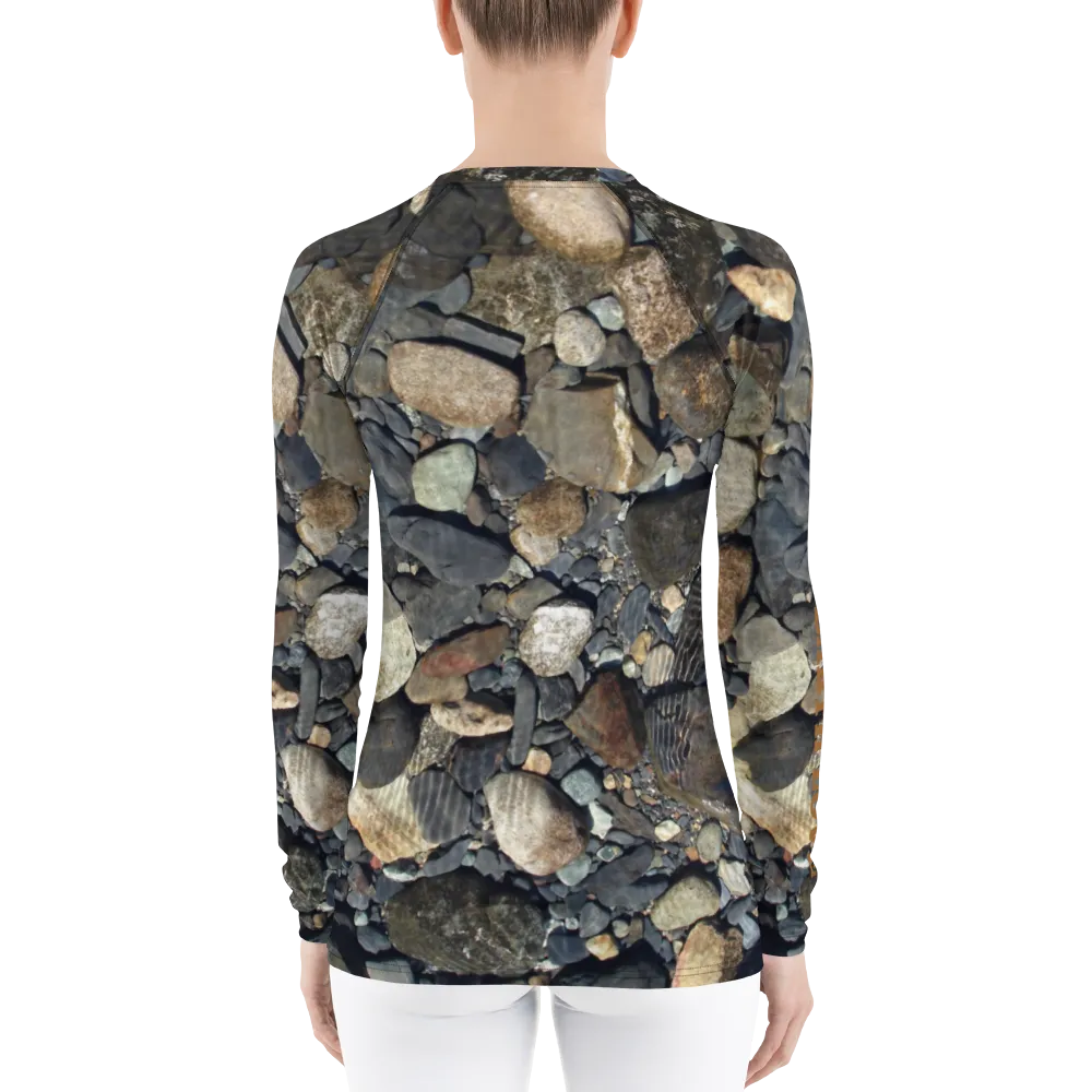 The EARTH LOVE Collection - "Rock Renaissance" Design Luxurious Women's Rash Guard, Sun Protective Clothing, Sports & Fitness Clothing