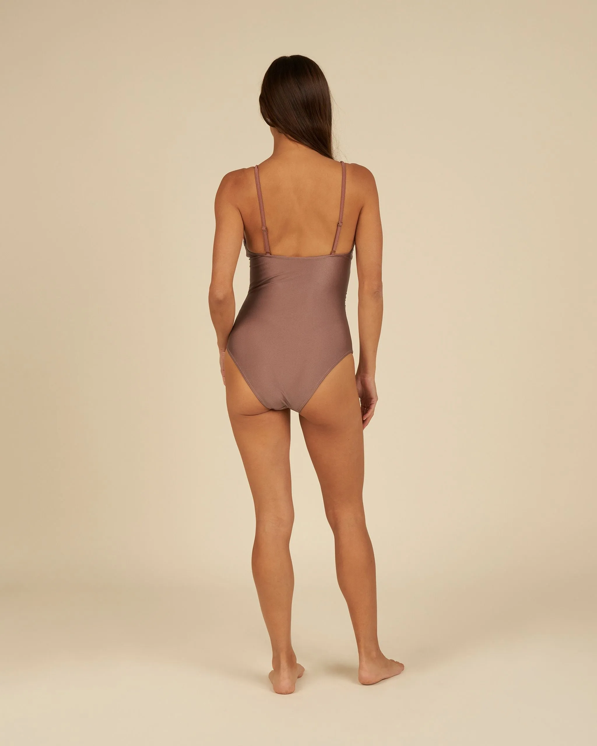 The Keyhole One-Piece Swimsuit by Rylee   Cru - Mulberry