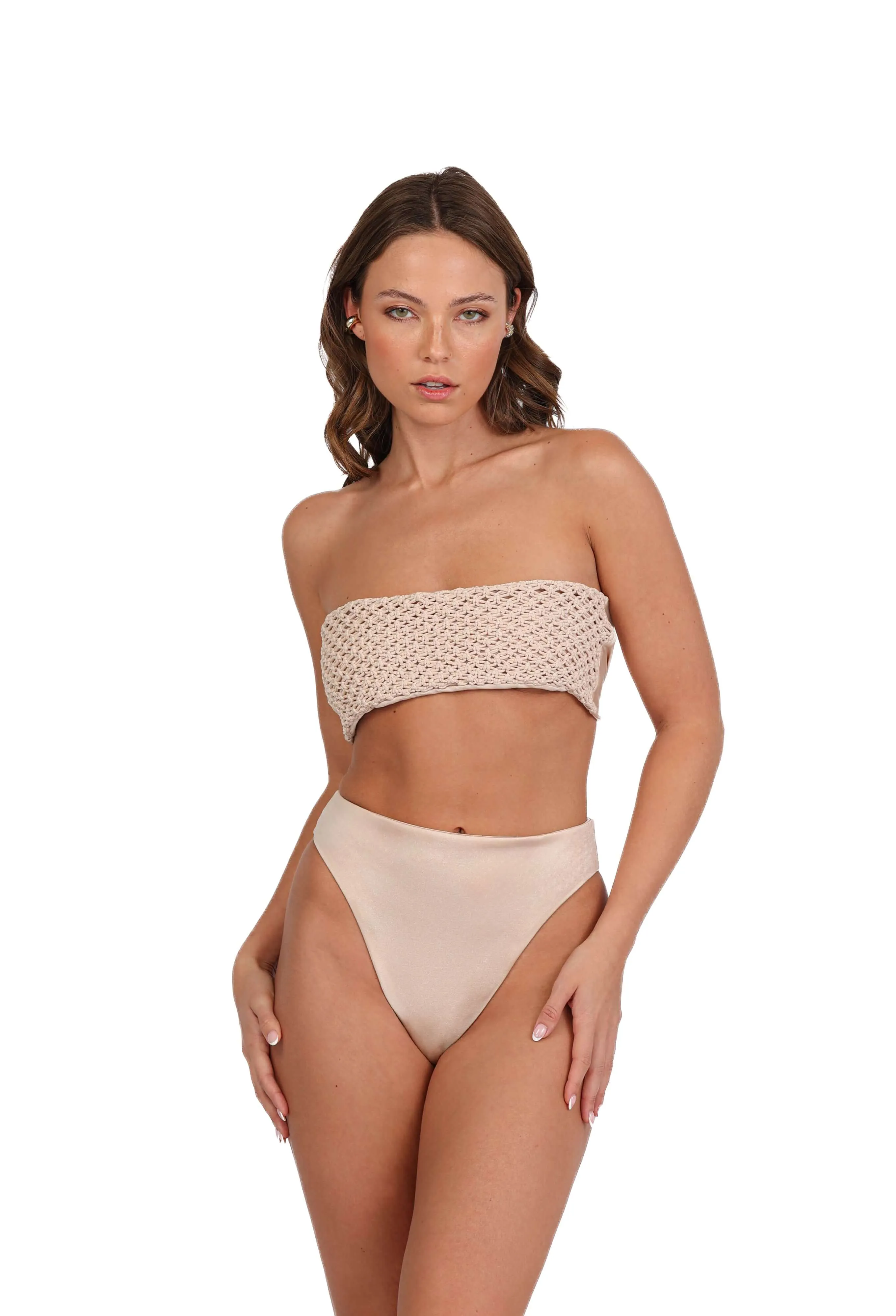 Tia Macrame Strapless Bikini Top