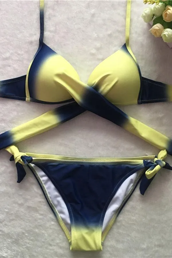 Tie Dye Feminine Front Wrap Bikini