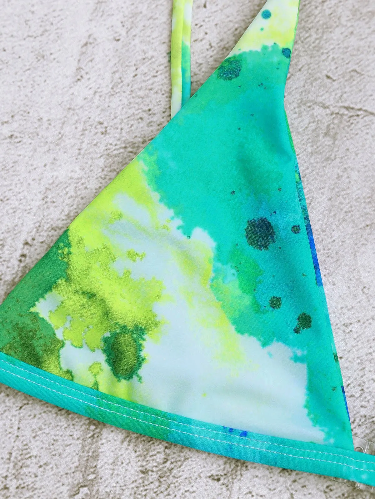 Tie Dye String Bikini Top and Bottoms