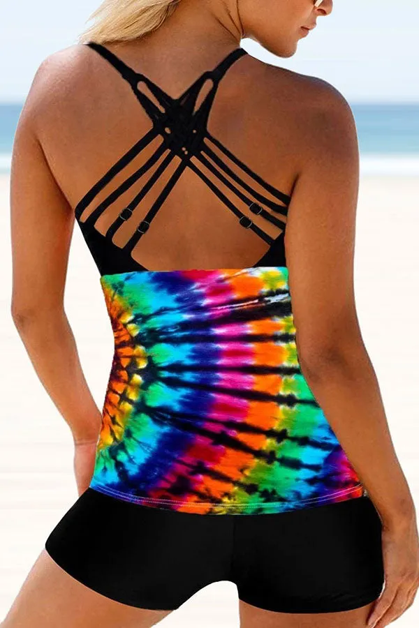 Tie Dye U Collar Classic Shorts Tankini