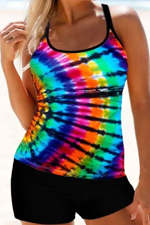 Tie Dye U Collar Classic Shorts Tankini