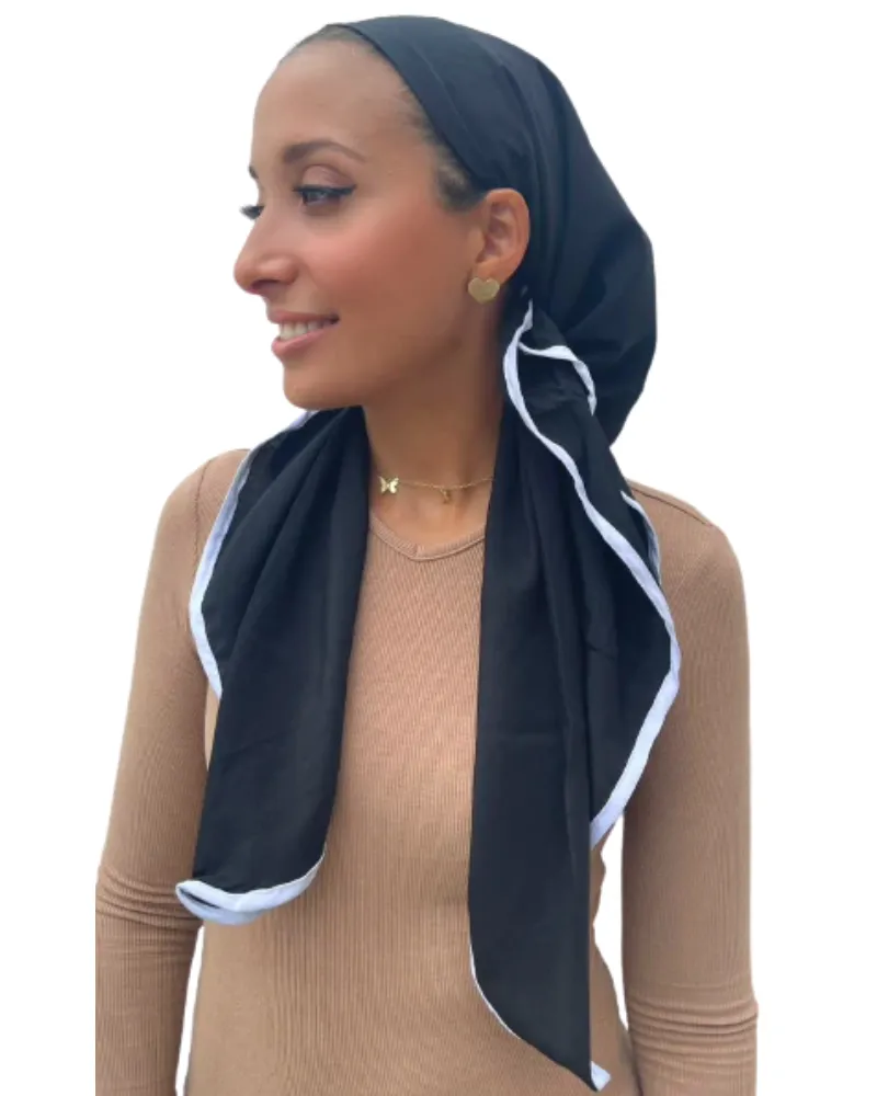 Tie Ur Knot Dri Fit Black/White Border Adjustable Pre-Tied full grip
