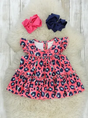 Tiered Ruffle Tunic - Pink Leopard