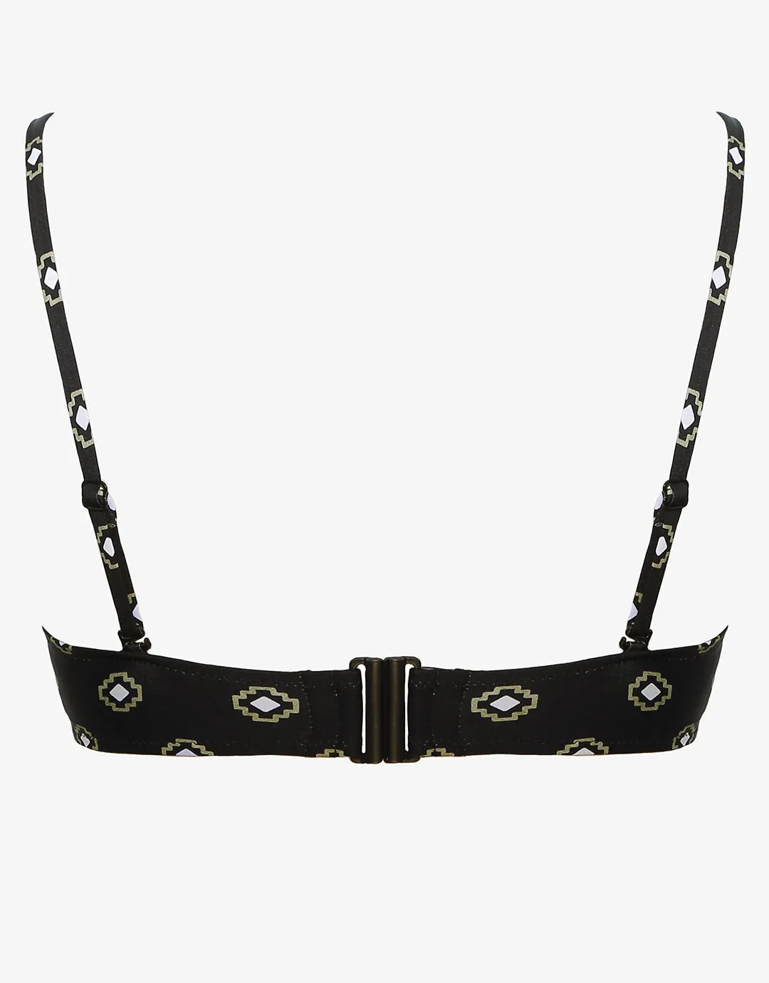 Tiles Craft Bralette Bikini Top - Black Neutrals