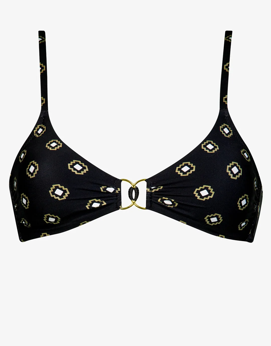 Tiles Craft Bralette Bikini Top - Black Neutrals
