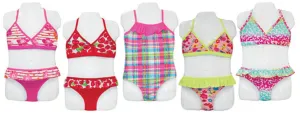 toddler girl's fashion one-piece, two-piece & tankini swimsuits - sizes 2t-4t Case of 36