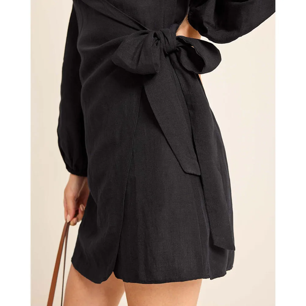 Tommy Bahama Womens St. Lucia Wrap Dress Coverup - Black