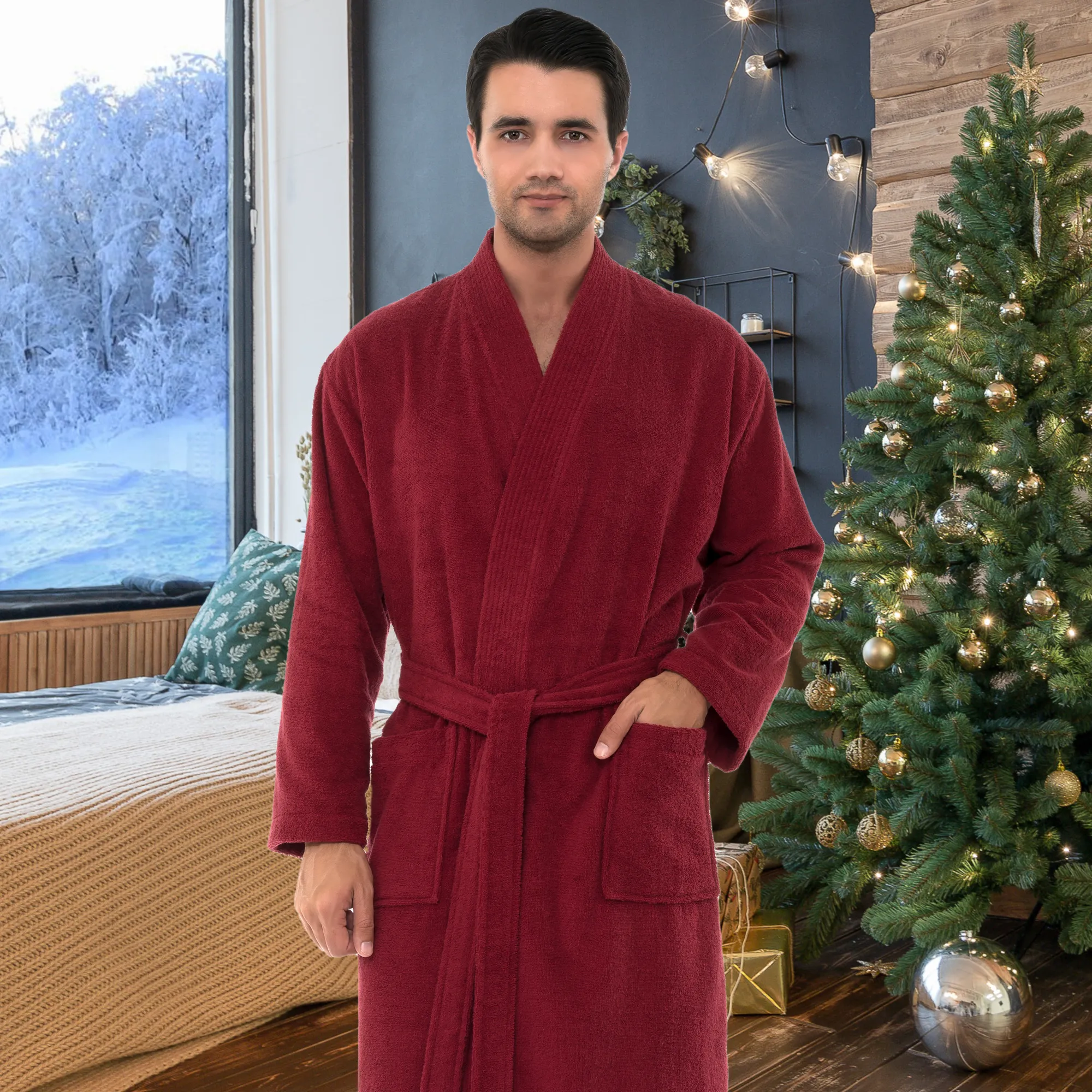 TowelSelections Mens Robe, 100% Cotton Terry Cloth Bathrobe, Soft Kimono Bath Robe for Men XS-4X