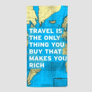 Travel Is - World Map - Beach Towel