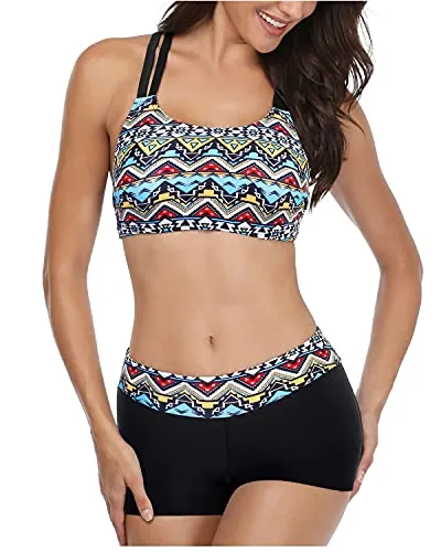 Trendy Tummy Control 3-Piece Swimwear Set-Light Blue