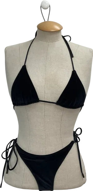 Triangl Bikinis Black Vinca Velour Bikini UK XS