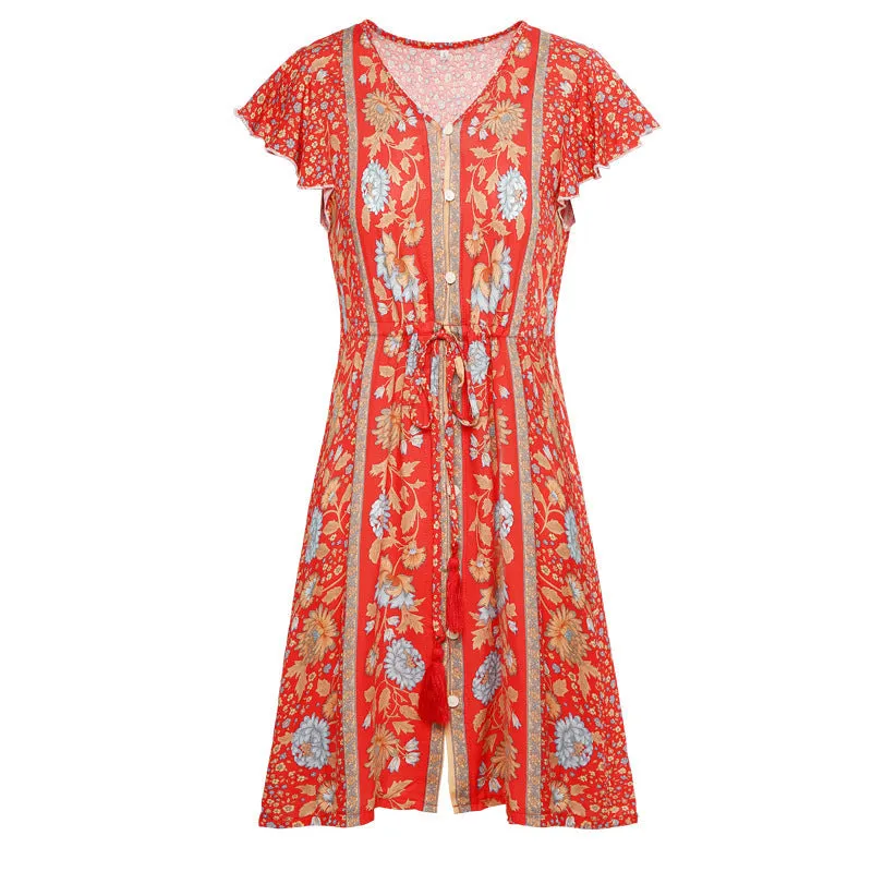 Tunics for Women's Tunic  Beach New Summer Print Swimsuit Beach Dress