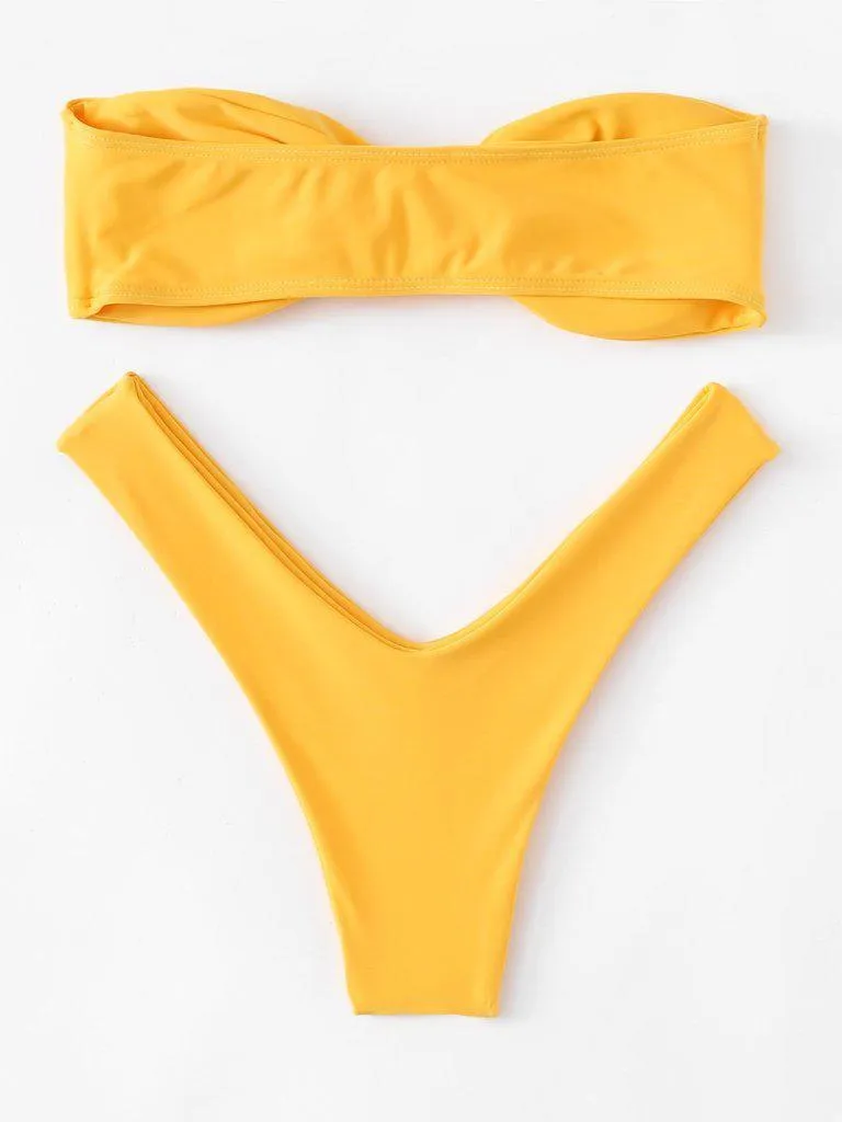 Twist High Leg Bikini Set