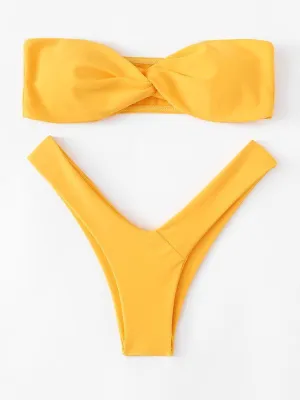 Twist High Leg Bikini Set