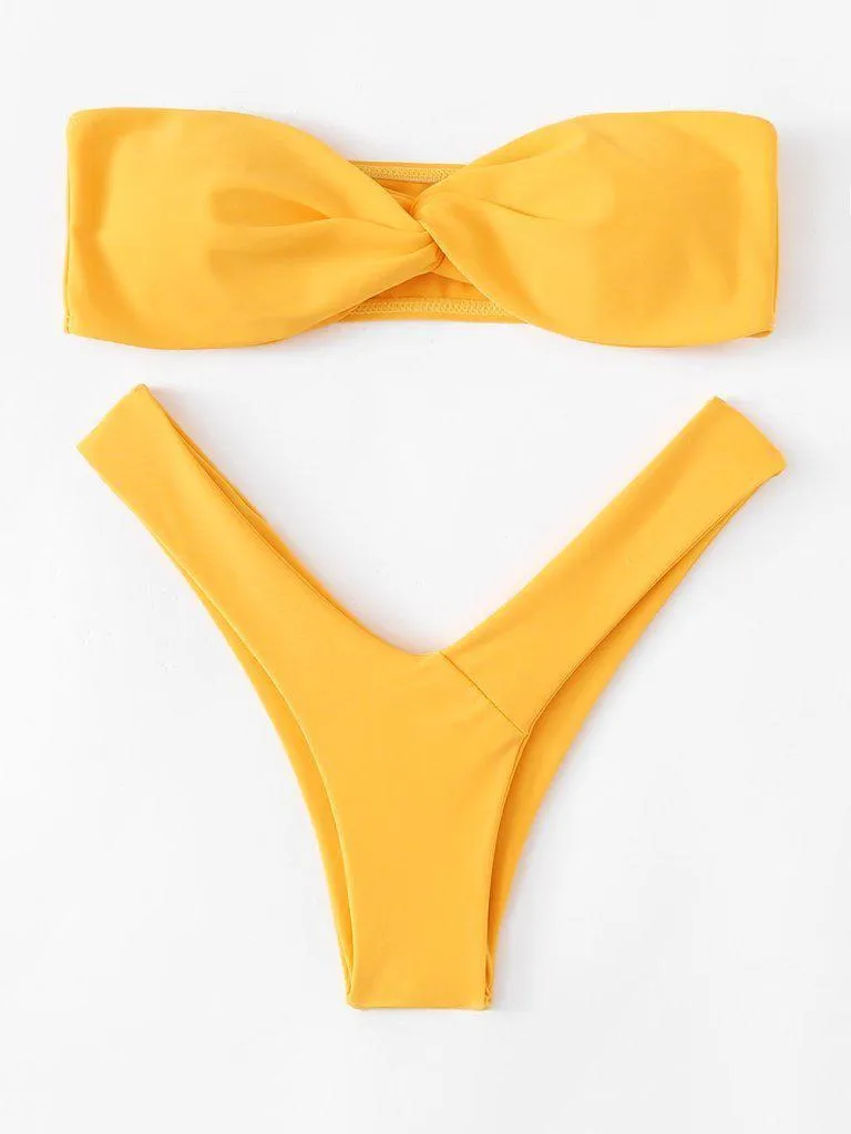 Twist High Leg Bikini Set