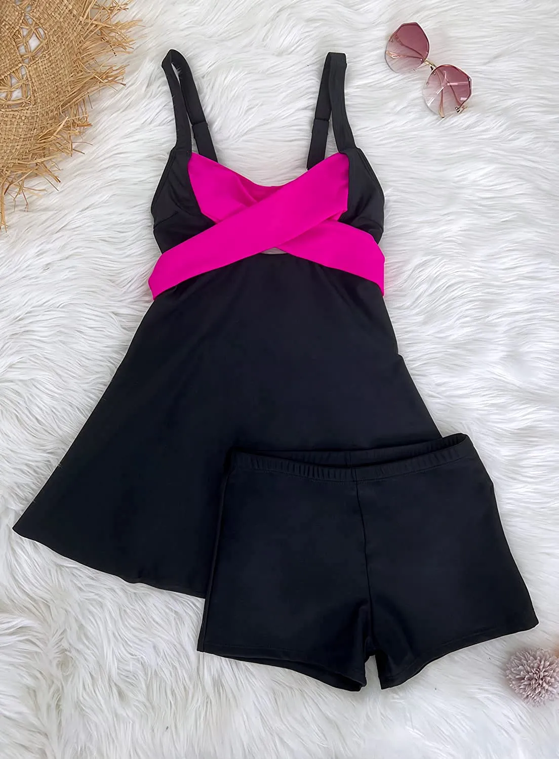 Two Piece Bathing Suits Ruffled Flounce Top High Waisted Bikini Set(Available in Plus Size)