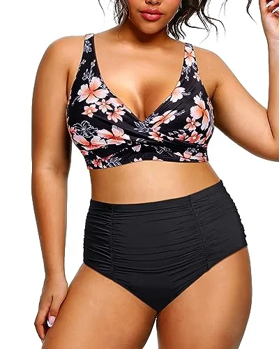Two Piece High Waisted Plus Size Bikini Sets