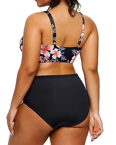 Two Piece High Waisted Plus Size Bikini Sets