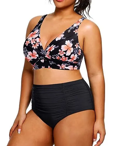 Two Piece High Waisted Plus Size Bikini Sets