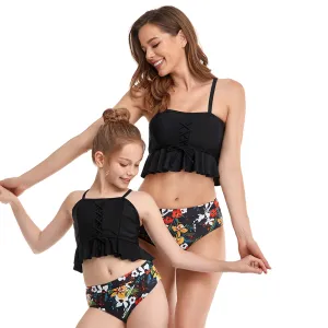 Two Pieces High Waisted Tankini Mommy and Me Swimsuits