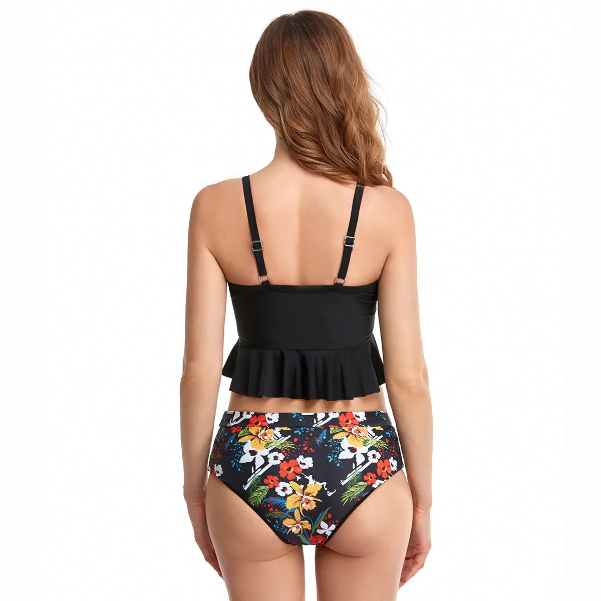 Two Pieces High Waisted Tankini Mommy and Me Swimsuits