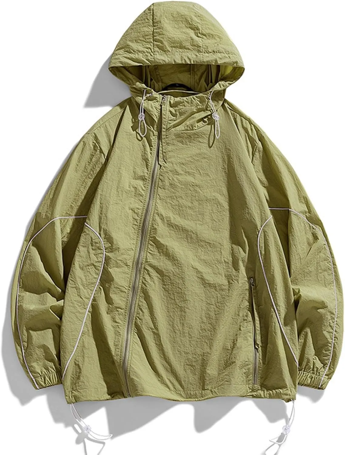 UPF 50  Sun Protection Jacket Hooded Men Women Cooling Shirt With Pocket Lightweight Breathable Long Sleeve Raincoat