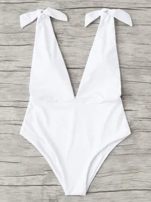 V Plunge Knot Swimsuit