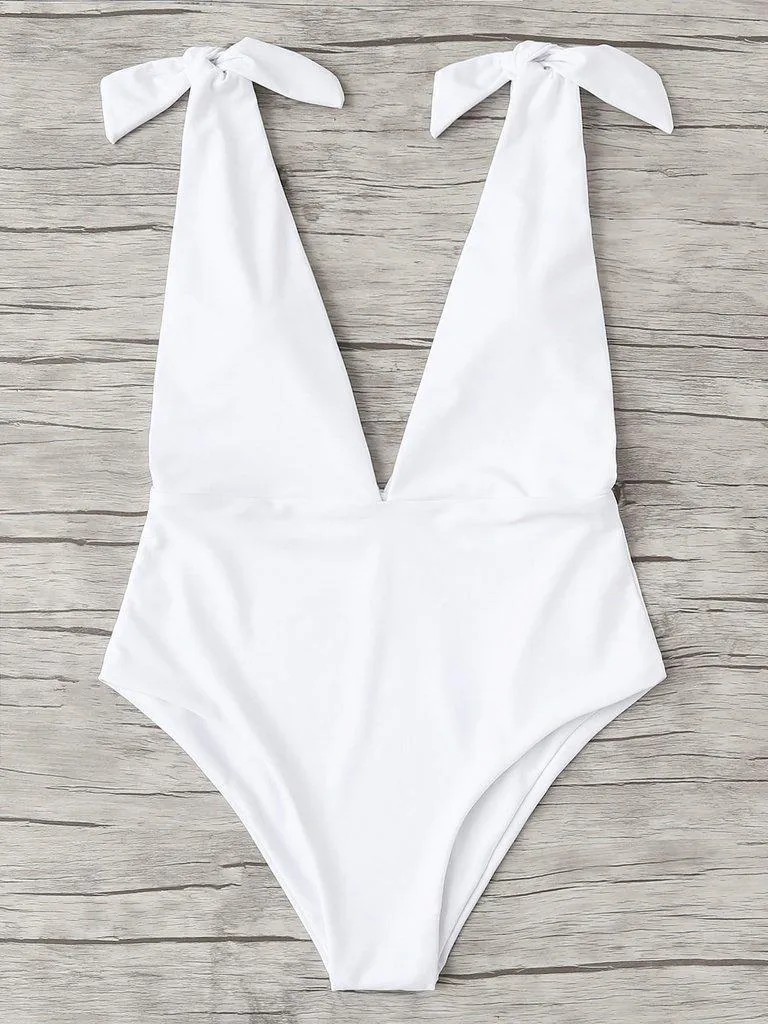 V Plunge Knot Swimsuit