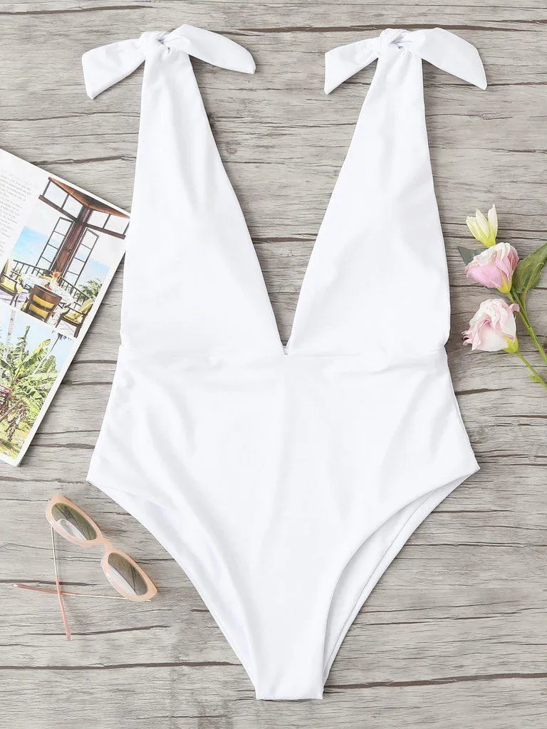 V Plunge Knot Swimsuit