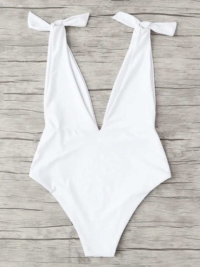 V Plunge Knot Swimsuit