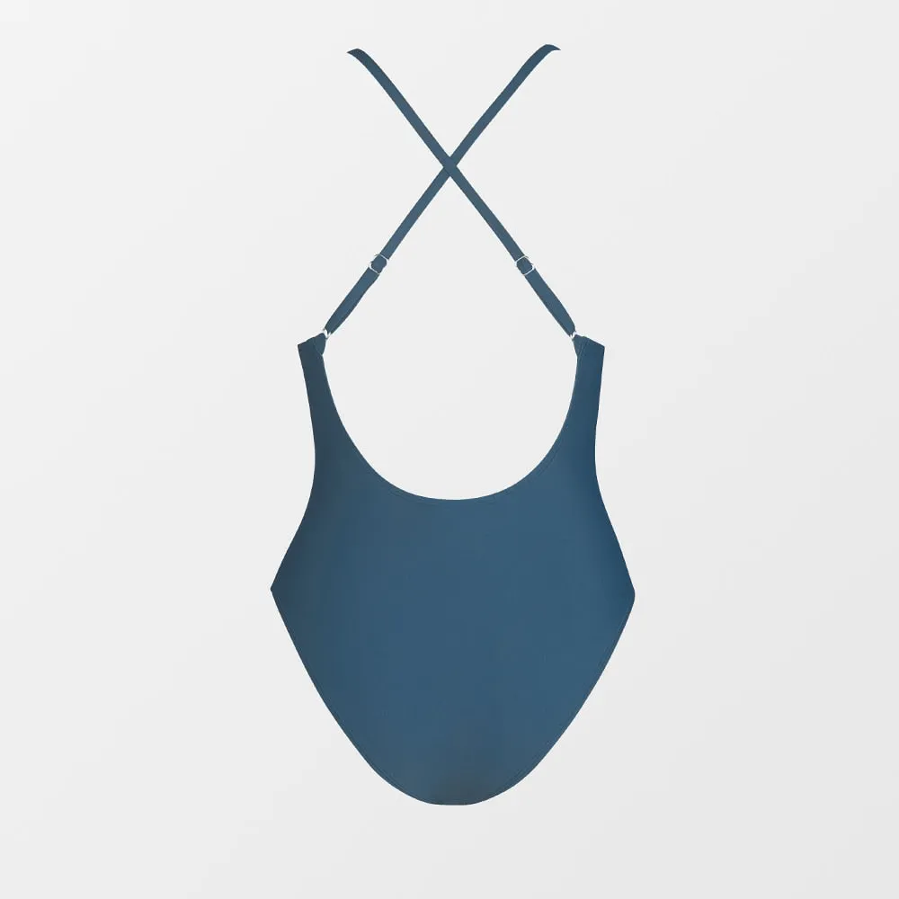V-Wire Cross Back One-piece Swimsuit
