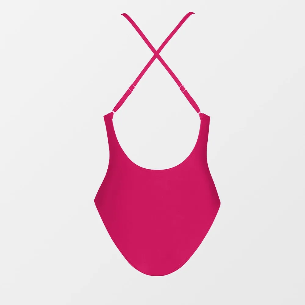V-Wire Cross Back One-piece Swimsuit
