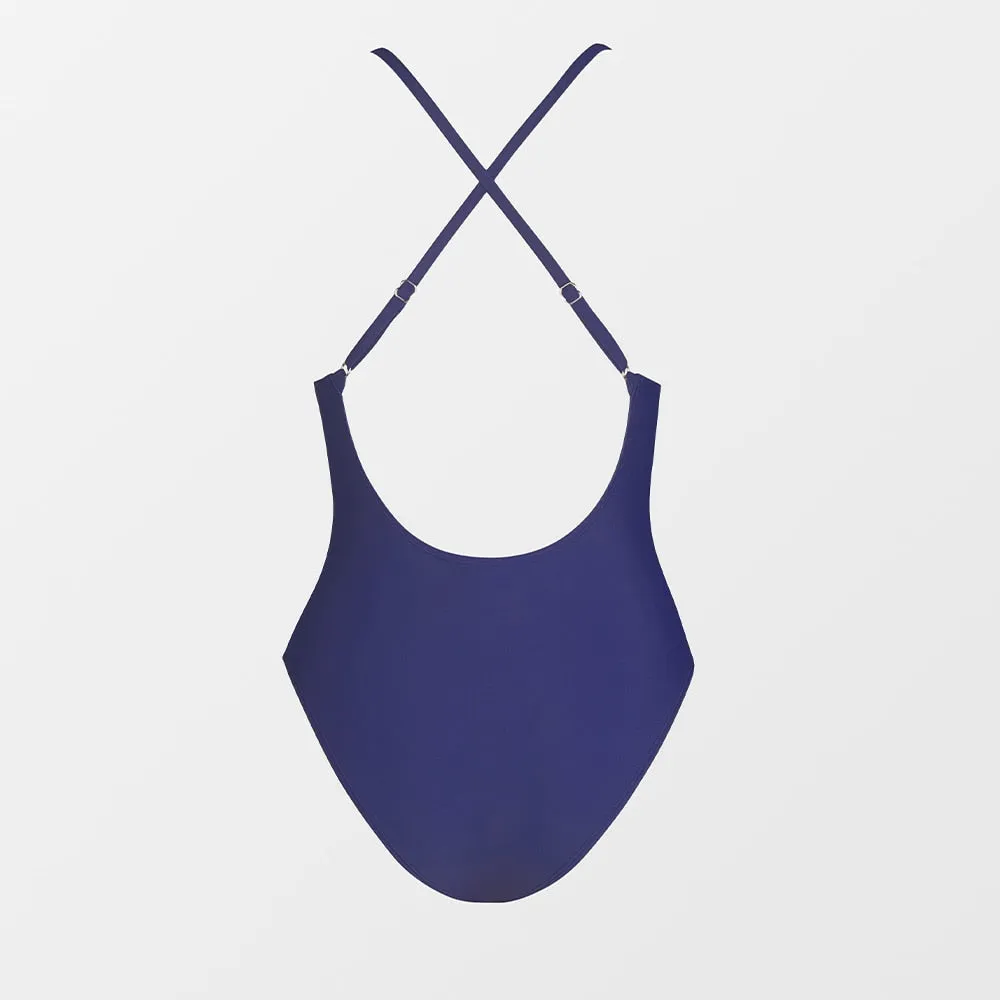 V-Wire Cross Back One-piece Swimsuit