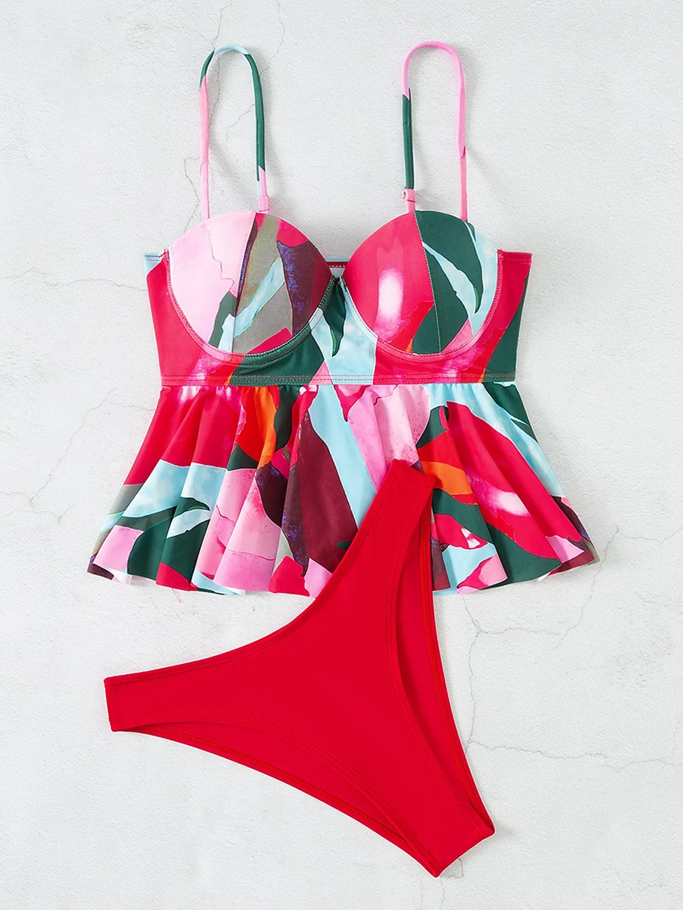 Vacation Spaghetti Strap Women Tankini