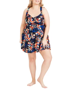 Vanessa Swim Dress | Black / Azure Blue