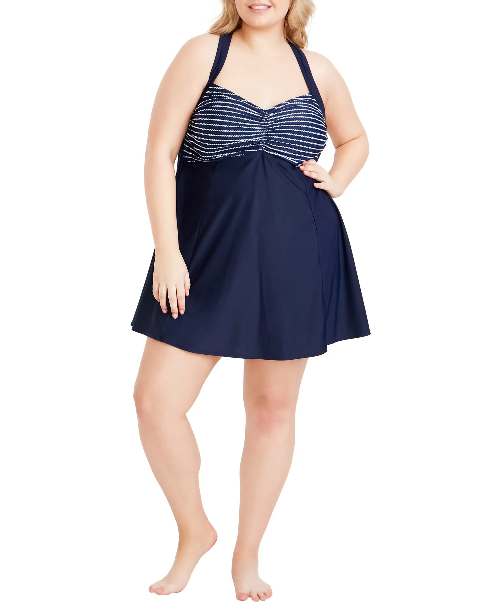 Vanessa Swim Dress | Navy / White