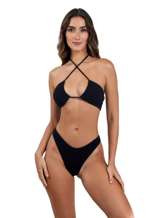 Venice Multi Style String One Size Bikini TOP ONLY (Black)