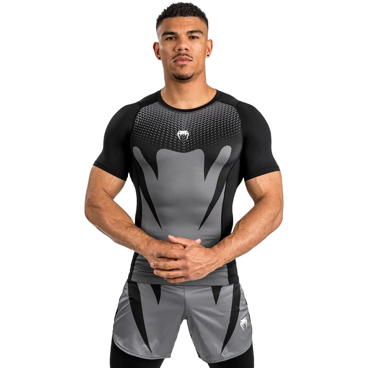 Venum Attack Short Sleeve Rash Guard Black/Grey