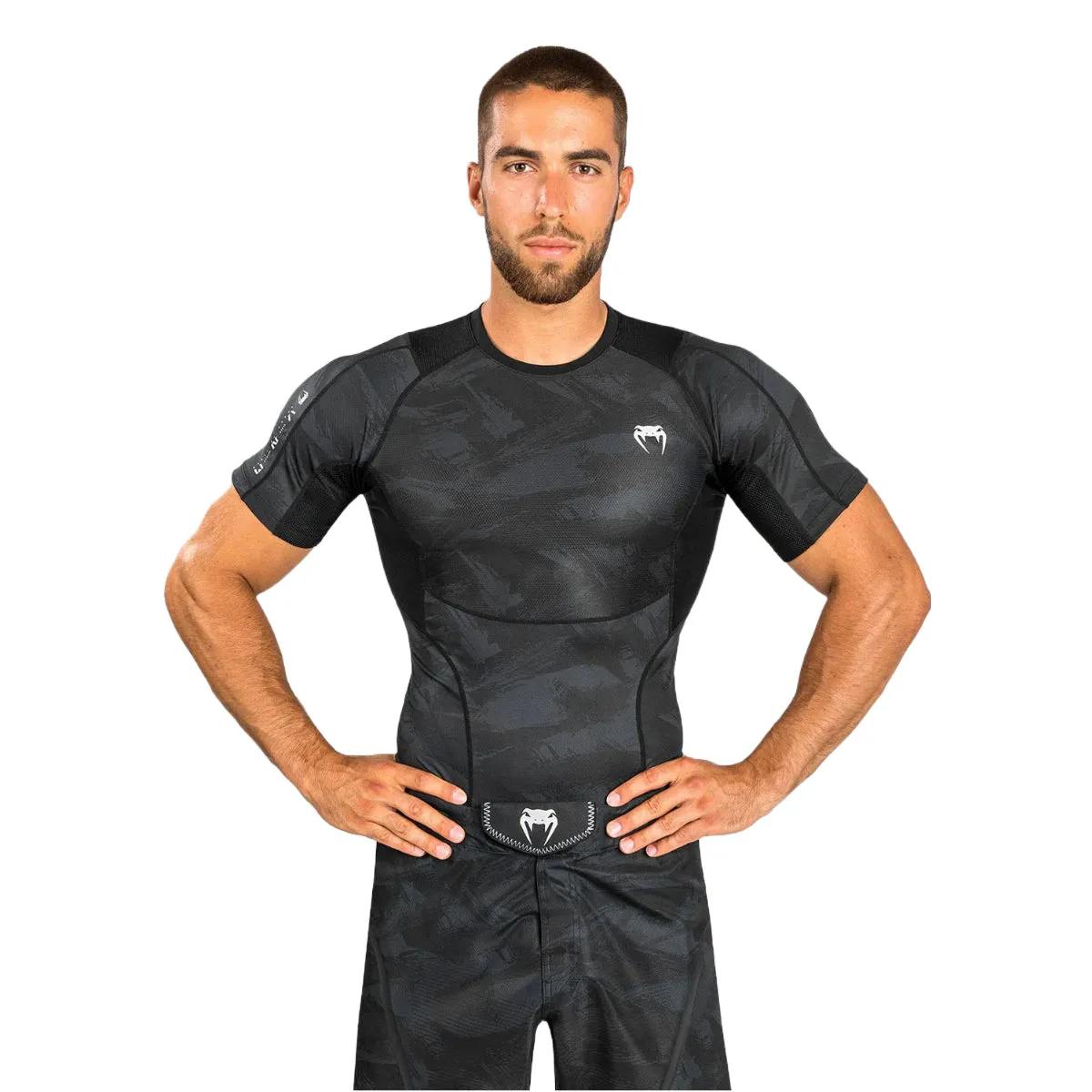 Venum Electron 3.0 Short Sleeve Rash Guard Black