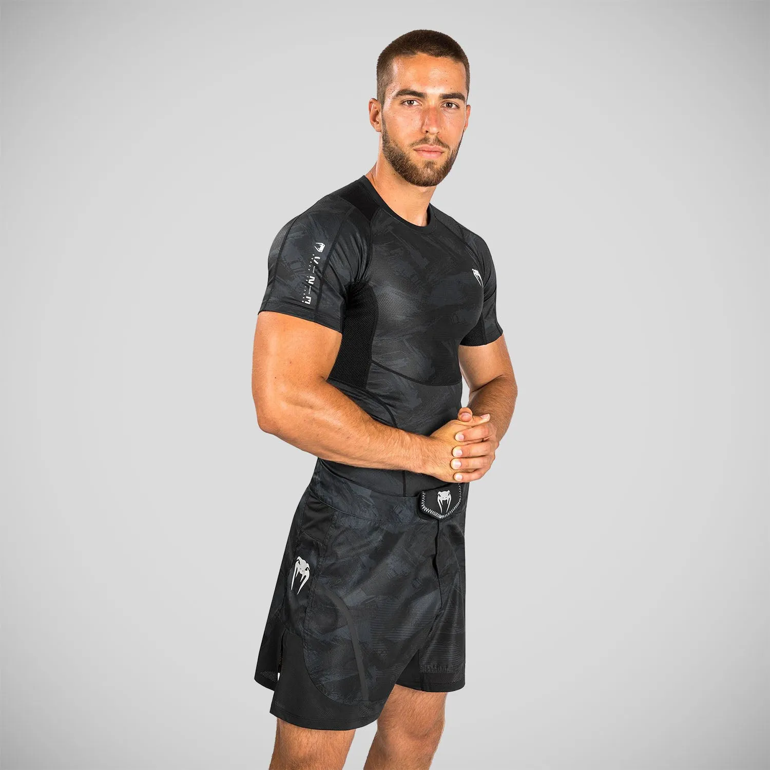 Venum Electron 3.0 Short Sleeve Rash Guard Black