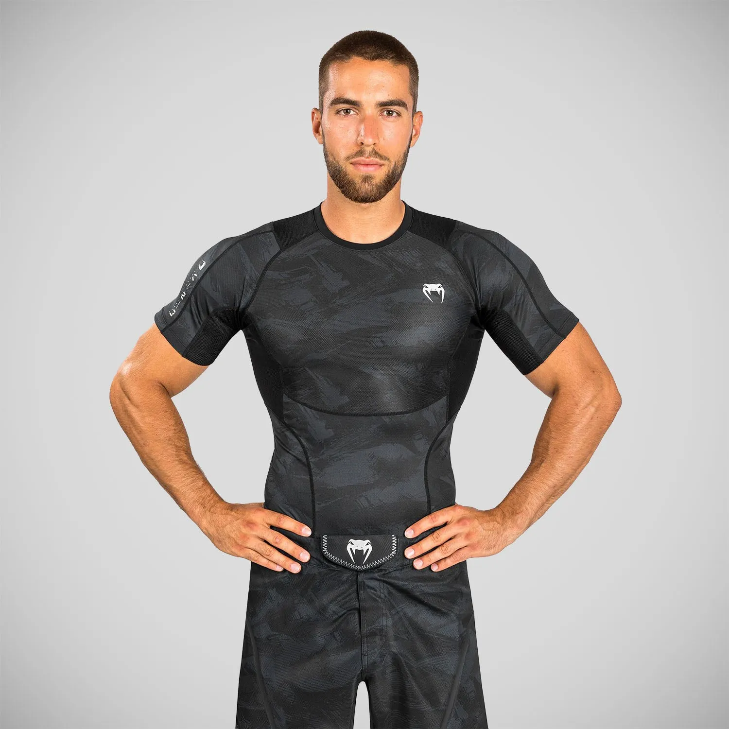 Venum Electron 3.0 Short Sleeve Rash Guard Black