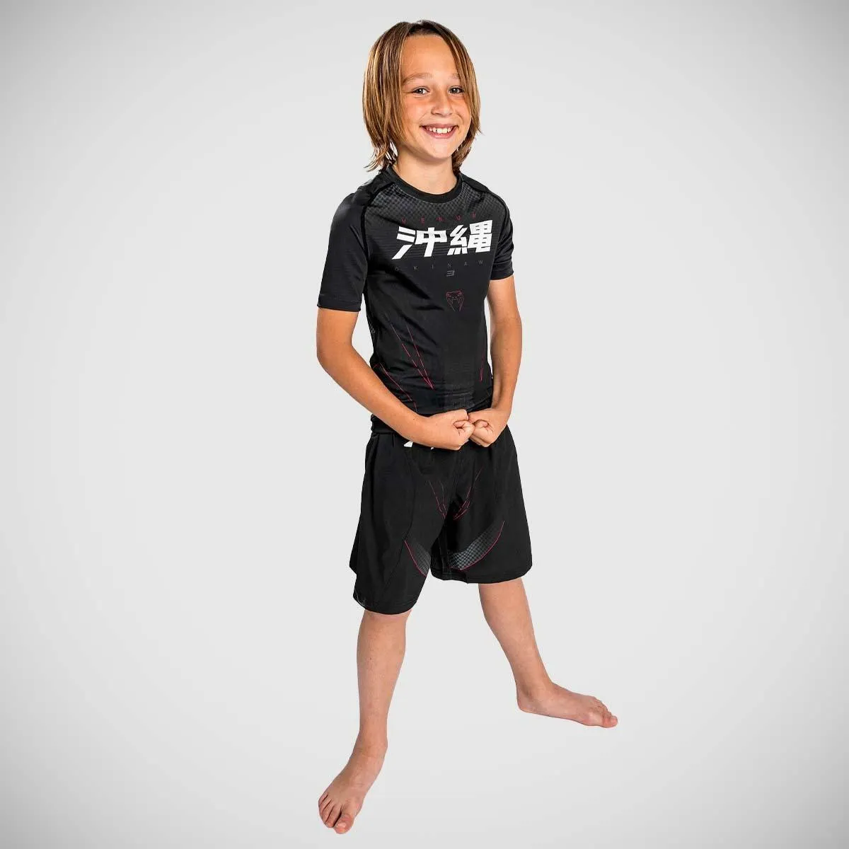 Venum Okinawa 3.0 Kids Short Sleeve Rash Guard Black