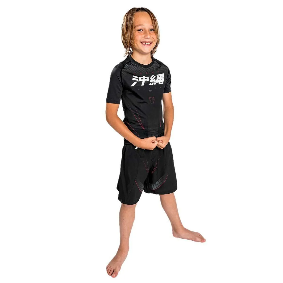Venum Okinawa 3.0 Kids Short Sleeve Rash Guard Black