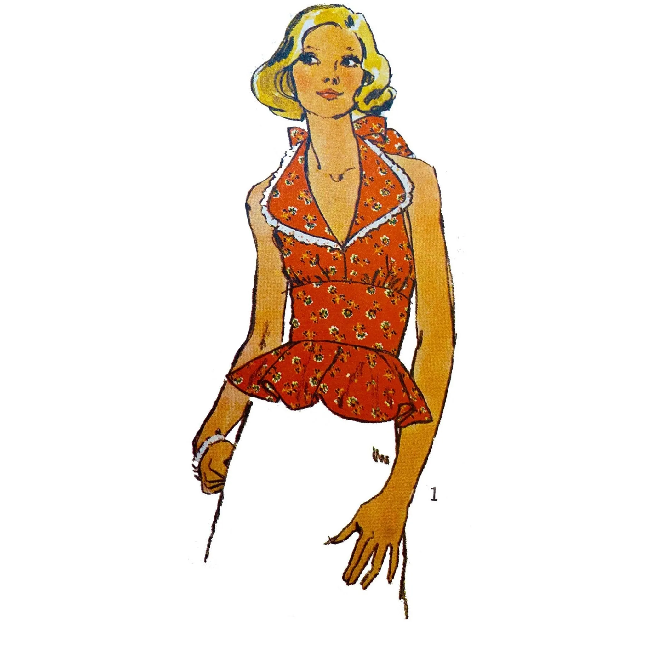 Vintage 1970s Pattern – Halter-Tops, Four Styles in One - Bust 32" (81.3cm)