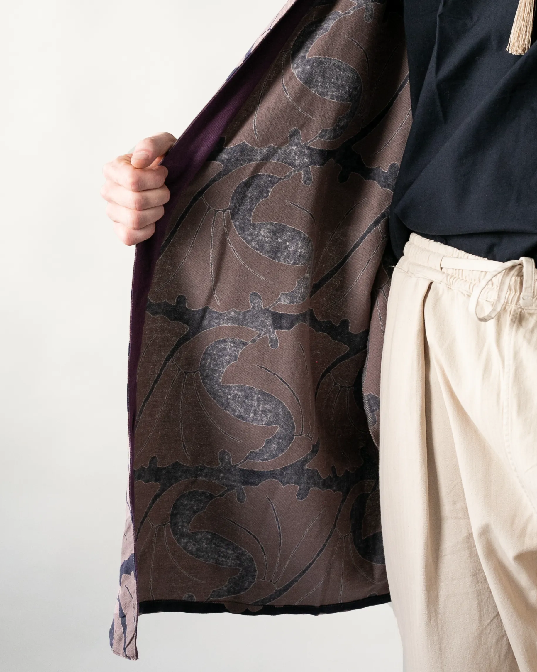 Wa-Modern Haori Robe, Purple Pattern